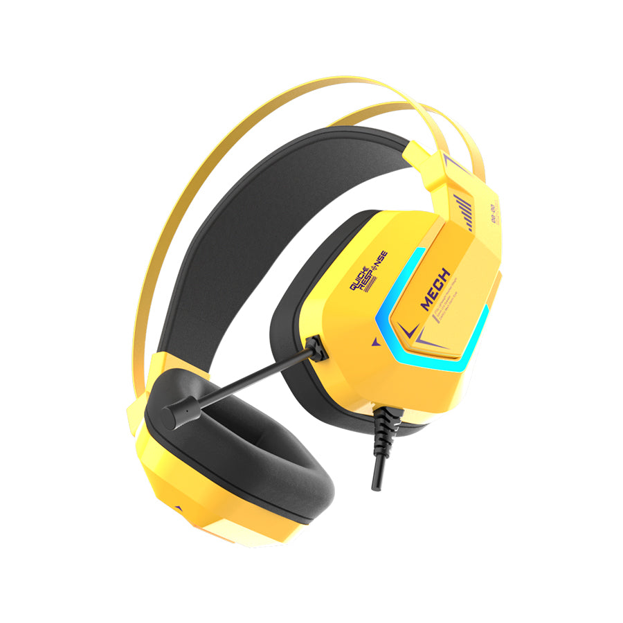 Yellow fashion headphones gaming