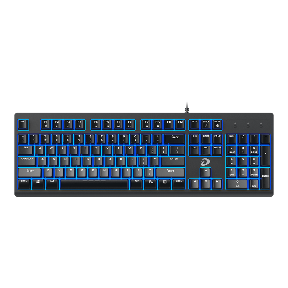 DAREU LK135 Water-Resistant Quiet Wired Blue LED Backlit Mechanical Feeling Keyboard Black - DAREU Shop