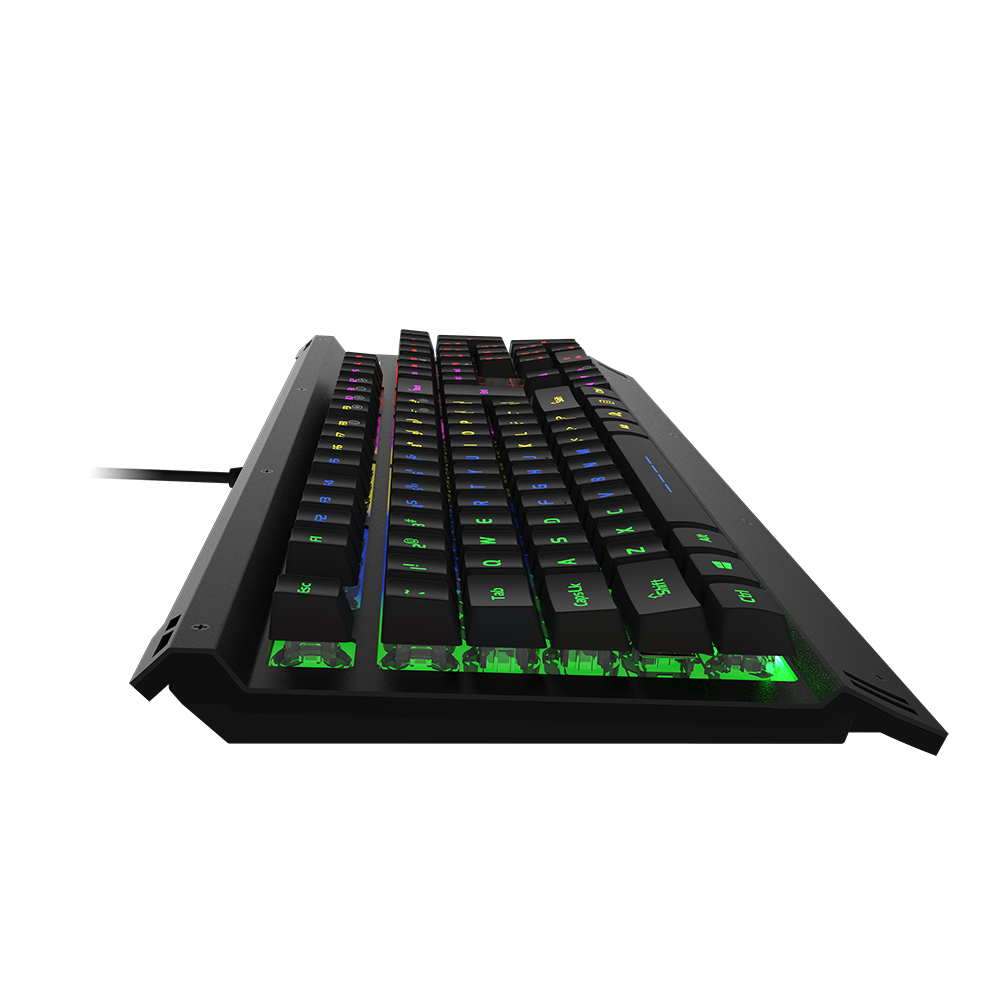 DAREU LK145 16.8M RGB Rainbow Backlit Anti-ghosting Full Size Aluminum Alloy Mechanical Gaming Keyboard Black - DAREU Shop