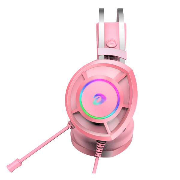 DAREU EH469 Black/Pink RGB Backlit Gaming Headset with 7.1 Surround Sound and Skin-Friendly Earmuffs - DAREU Shop