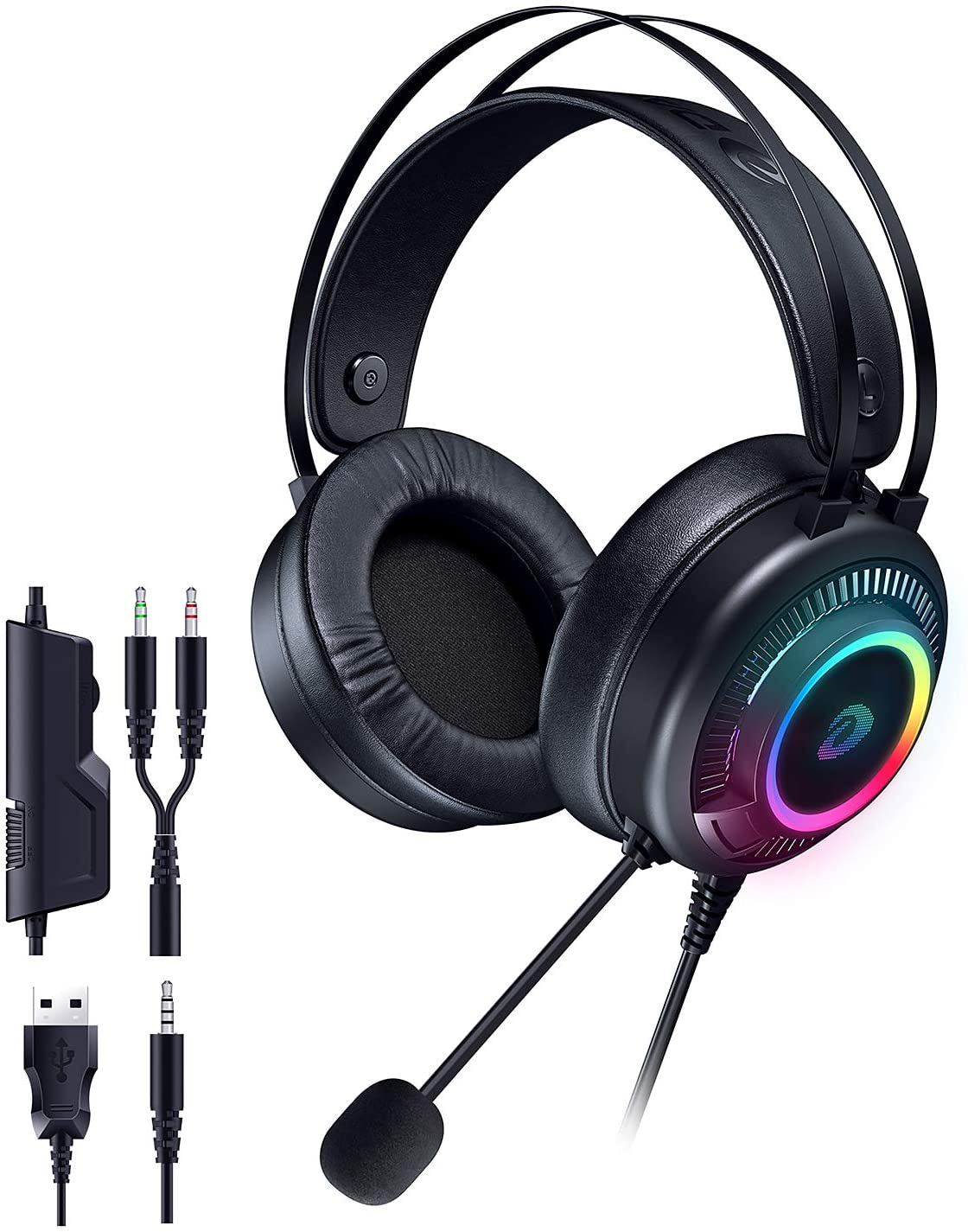 DAREU EH416 USB RGB Backlit Mirror Gaming Headset with 7.1 Surround Sound and Noise Canceling Mic - DAREU Shop