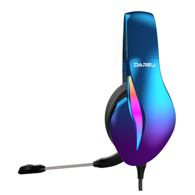 DAREU EH726 Black/Aurora Blue/Trend Grey Rainbow Backlit Gaming Headset with 7.1 Surround Sound, Noise Cancelling Hidden Mic and Skin-Friendly Ear Cushion - DAREU Shop