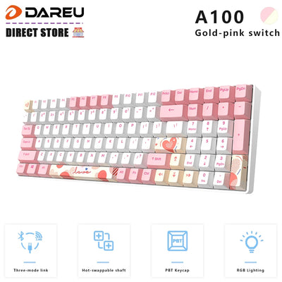 DAREU A100 Tri-Mode Connect Mechanical Gaming Keyboard with LED Backlight