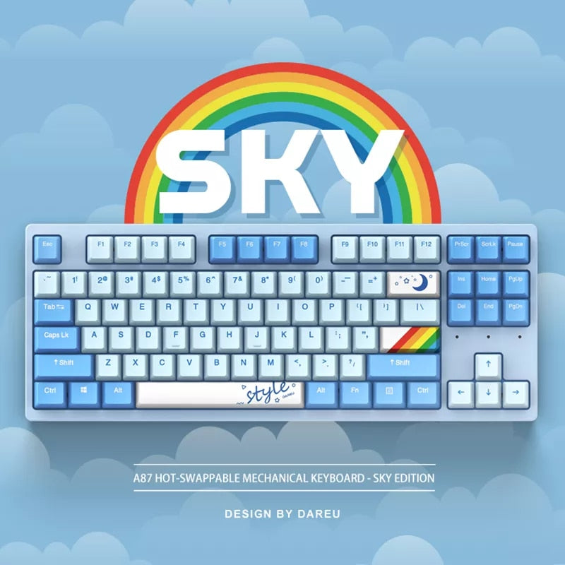 DAREU A87 LightSkyBlue Wired Mechanical Gaming Keyboard