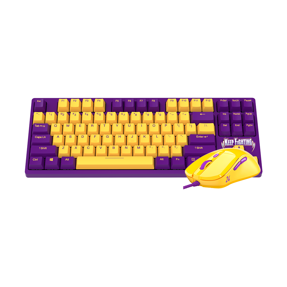 DAREU Gaming Combo A87KB Cherry MX Switch 87-Key Backlit Mechanical Keyboard and A960s STORM 65g Lightweight RGB Mouse Tribute to Kobe Bryant Purple & Gold - DAREU Shop