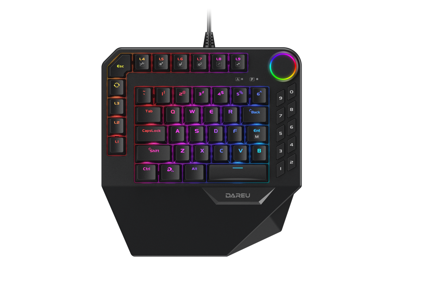 DAREU EK828 Single-Hand 50-Key RGB Rainbow Backlit Mini Size Mechanical Gaming Keyboard Black - DAREU Shop